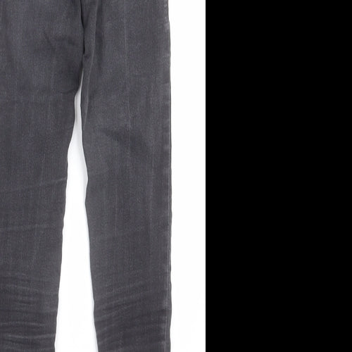 Topshop Womens Black  Cotton Skinny Jeans Size 26 L32 in Regular Button
