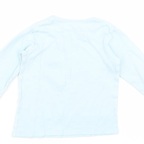 georger Girls Blue  Cotton Basic Casual Size 12-18 Months Crew Neck Pullover - Minnie Mouse