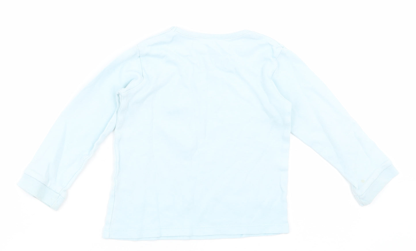 georger Girls Blue  Cotton Basic Casual Size 12-18 Months Crew Neck Pullover - Minnie Mouse