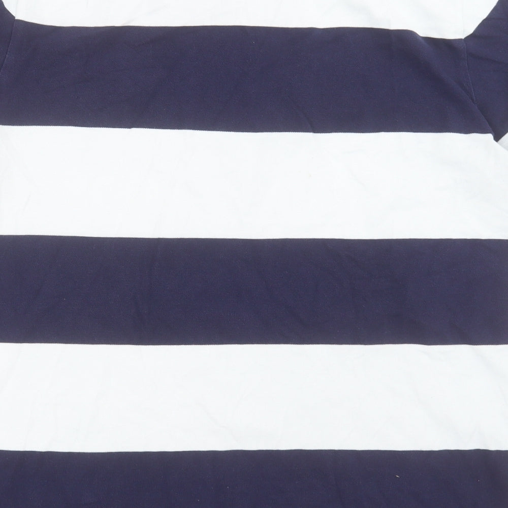 Lyle & Scott Mens White Striped Cotton  Polo Size XL Collared Button