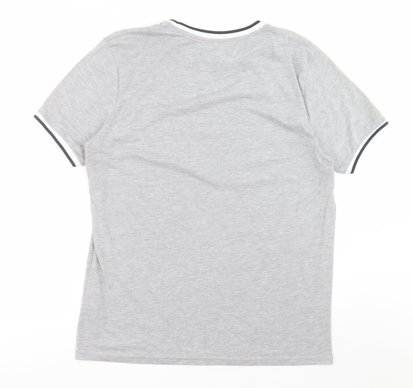 Boohoo Mens Grey  Polyester  T-Shirt Size XL Crew Neck
