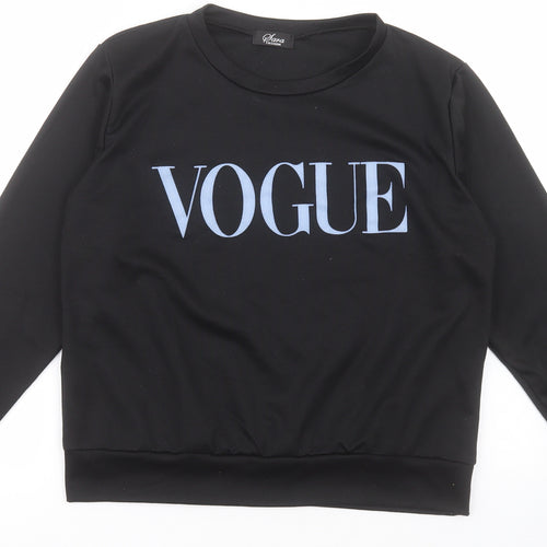 Sara Fashion Womens Black  Polyester Pullover Sweatshirt Size XL  Pullover - Vogue