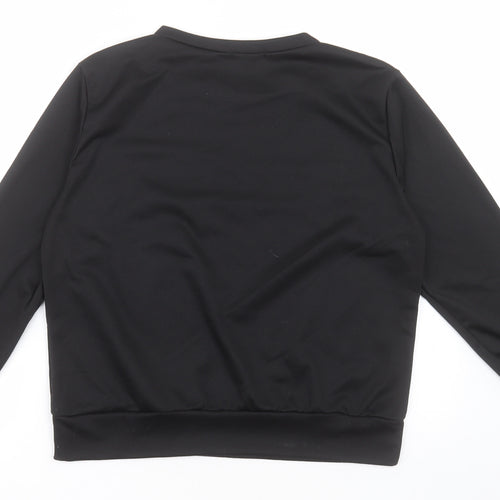 Sara Fashion Womens Black  Polyester Pullover Sweatshirt Size XL  Pullover - Vogue
