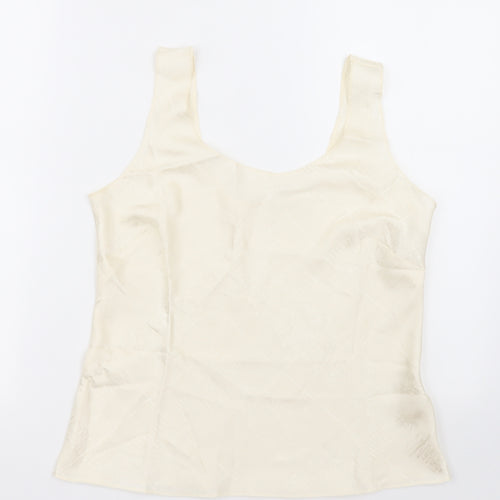 Marks and Spencer Womens Ivory  Polyester  Pyjama Top Size 10
