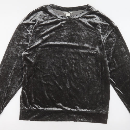H&M Womens Grey Crew Neck  Polyester Pullover Jumper Size S