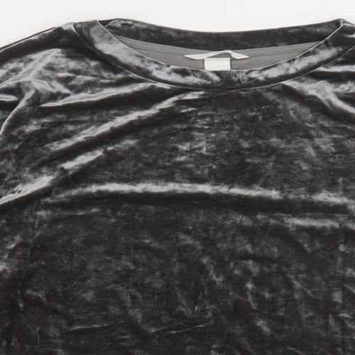H&M Womens Grey Crew Neck  Polyester Pullover Jumper Size S