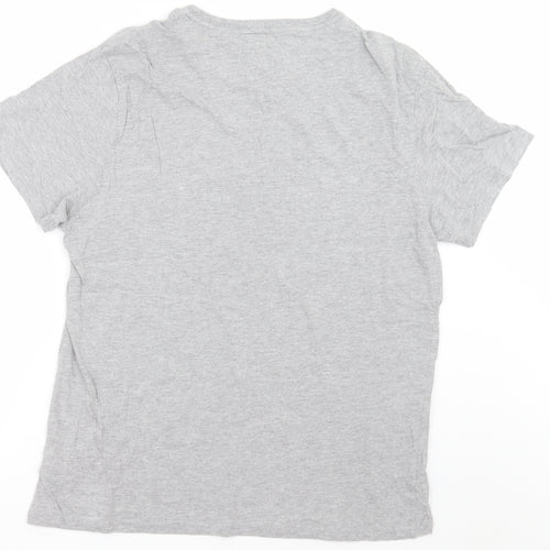 Threadbare Mens Grey  Cotton  T-Shirt Size L Crew Neck