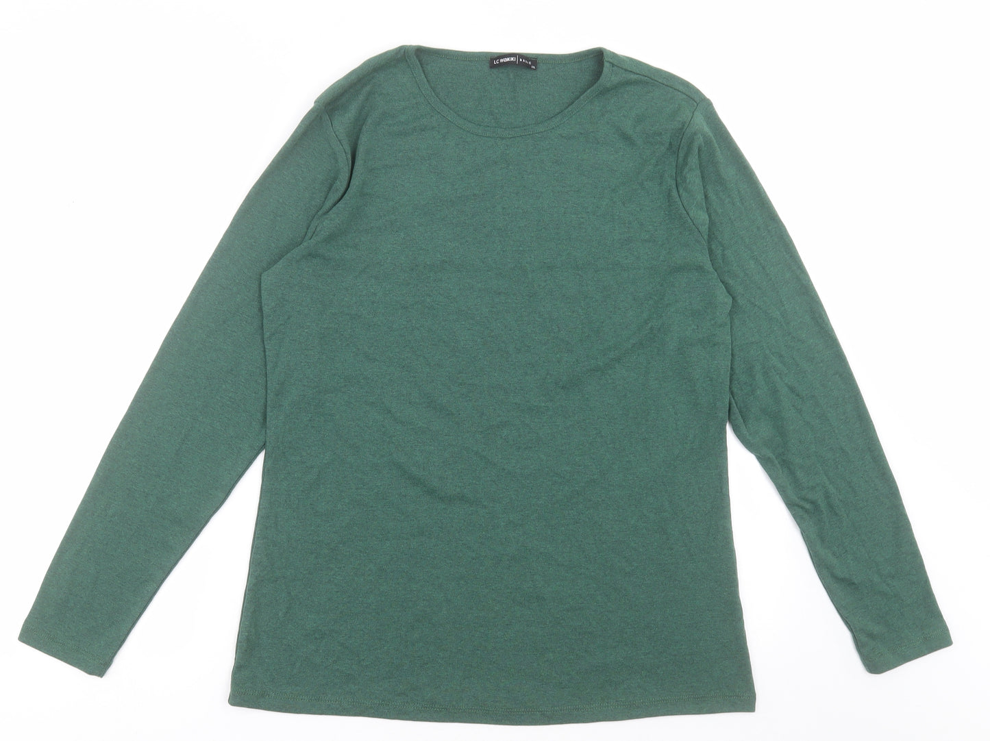 LC Walkiki Mens Green  Polyester  T-Shirt Size 2XL Crew Neck