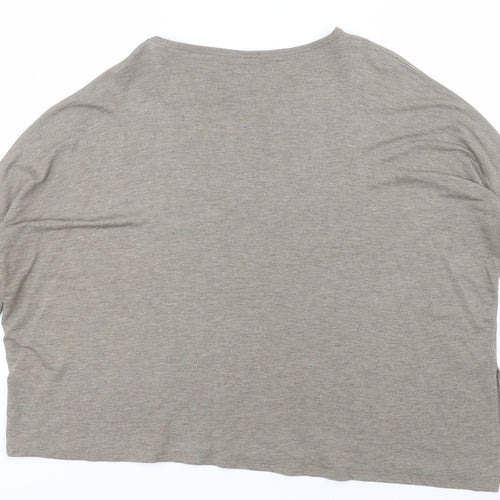 Zara Womens Green  Polyester Basic T-Shirt Size S Crew Neck