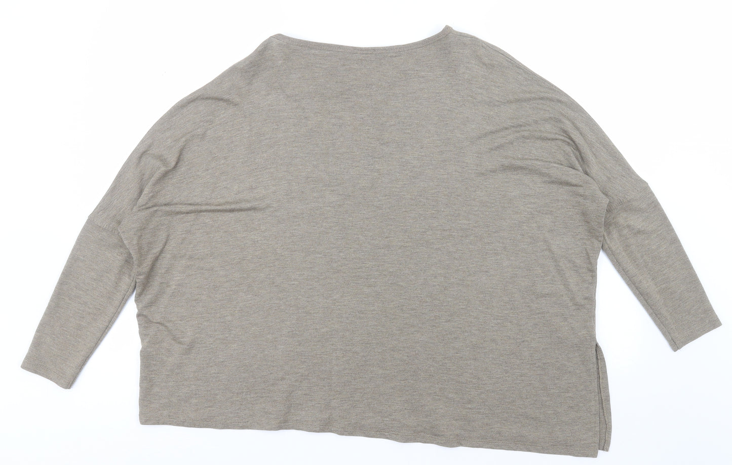 Zara Womens Green  Polyester Basic T-Shirt Size S Crew Neck