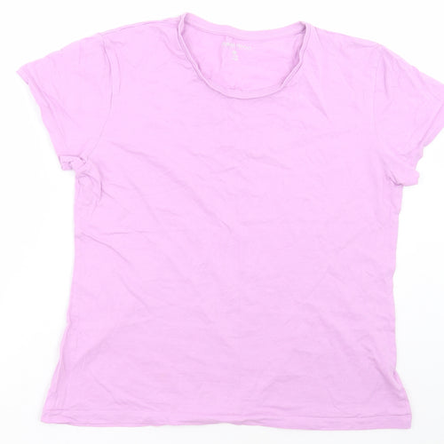 Dunnes Stores Womens Purple  Cotton Basic T-Shirt Size M Crew Neck