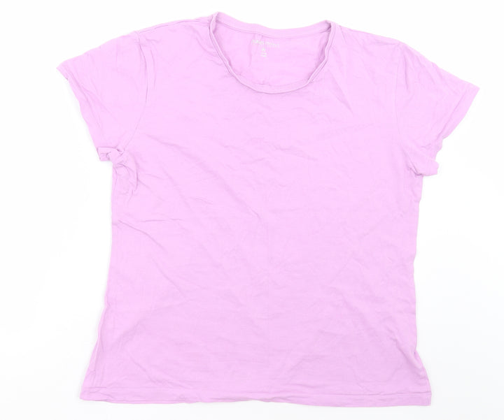 Dunnes Stores Womens Purple  Cotton Basic T-Shirt Size M Crew Neck