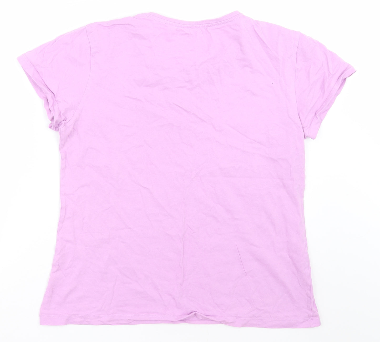 Dunnes Stores Womens Purple  Cotton Basic T-Shirt Size M Crew Neck