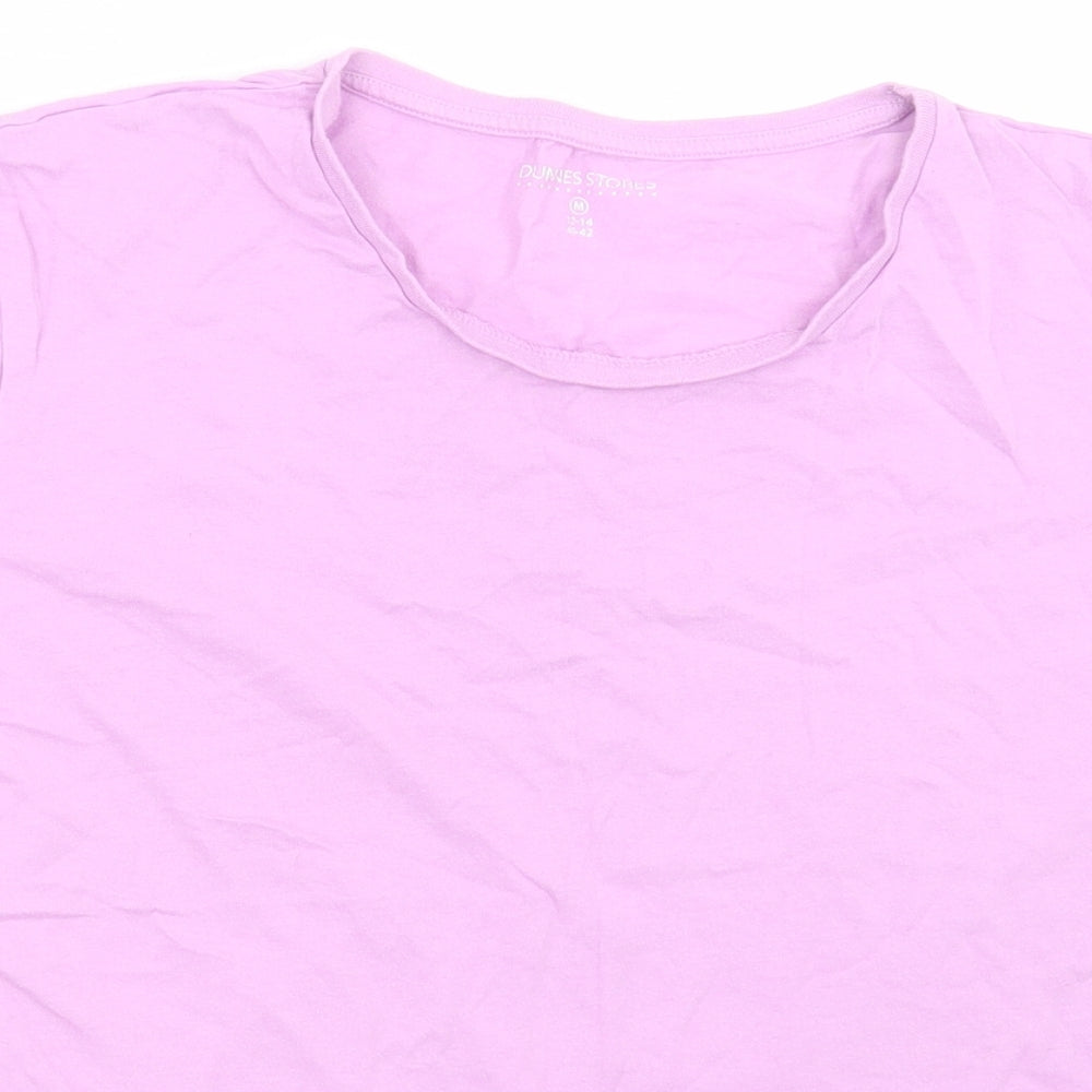 Dunnes Stores Womens Purple  Cotton Basic T-Shirt Size M Crew Neck