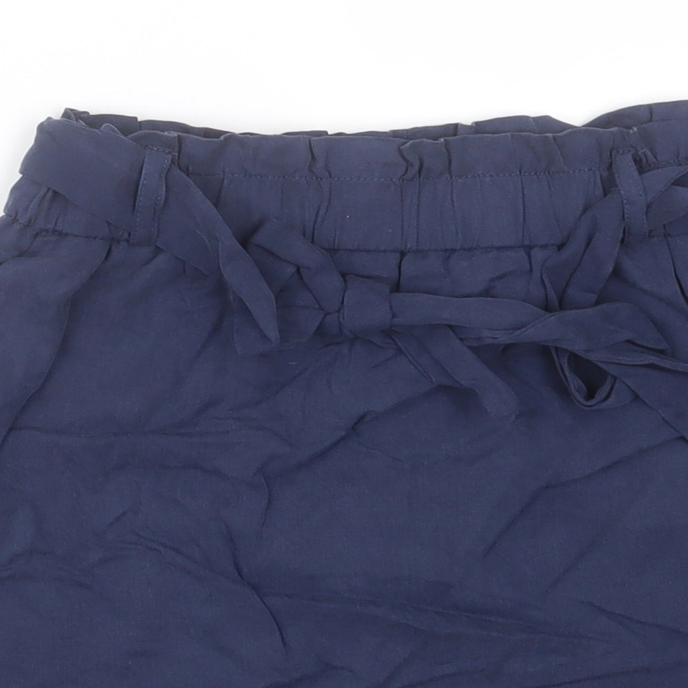 Topshop Womens Blue  Lyocell A-Line Skirt Size 8   Tie