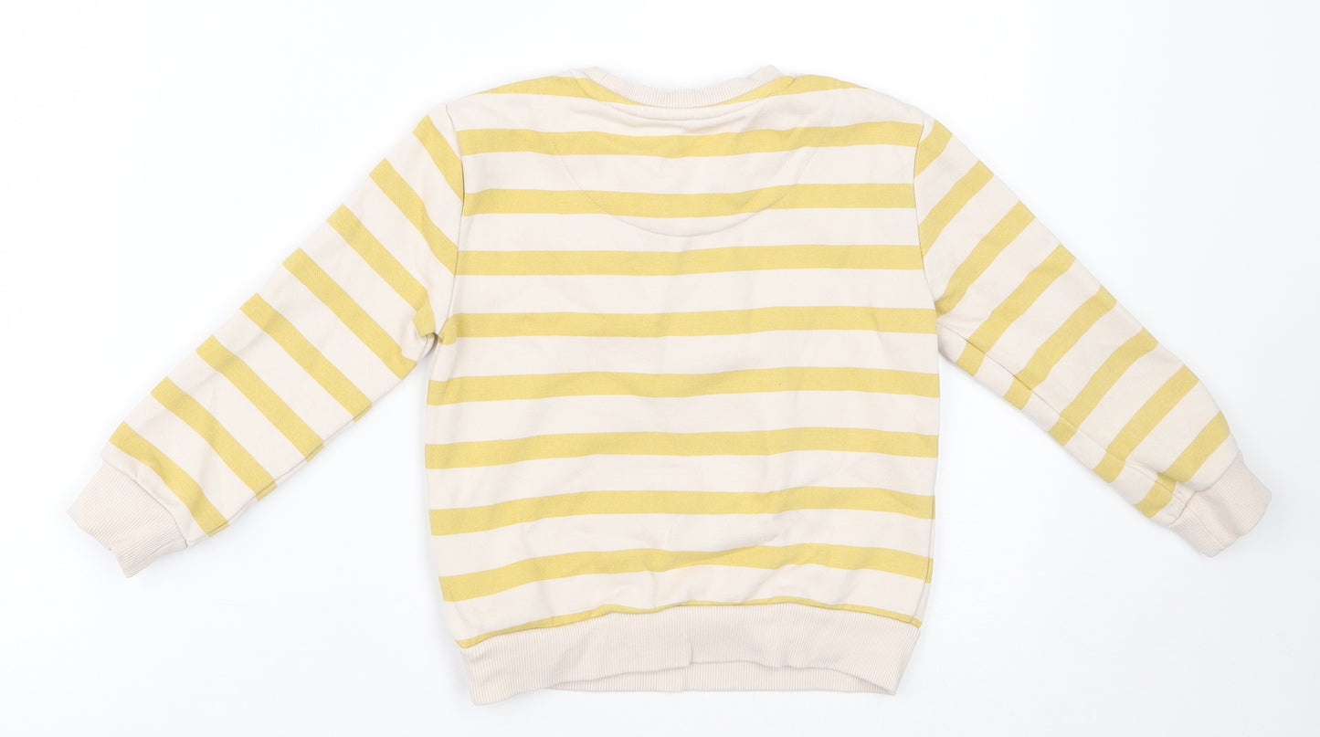 F&F Boys Yellow Striped Cotton Pullover Sweatshirt Size 2-3 Years  Pullover