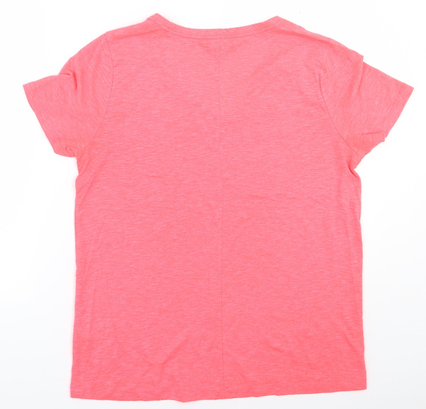 F&F Womens Pink  Polyester Basic T-Shirt Size 14 V-Neck