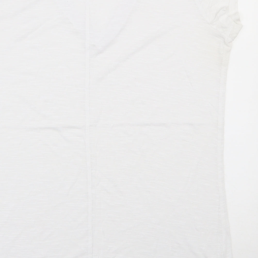 Primark Womens White  Viscose Basic T-Shirt Size 10 V-Neck