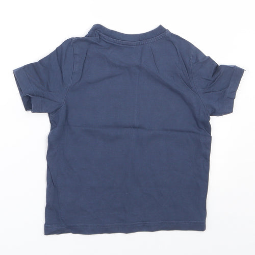 Mothercare Boys Blue  Cotton Jersey T-Shirt Size 3-4 Years Round Neck Pullover