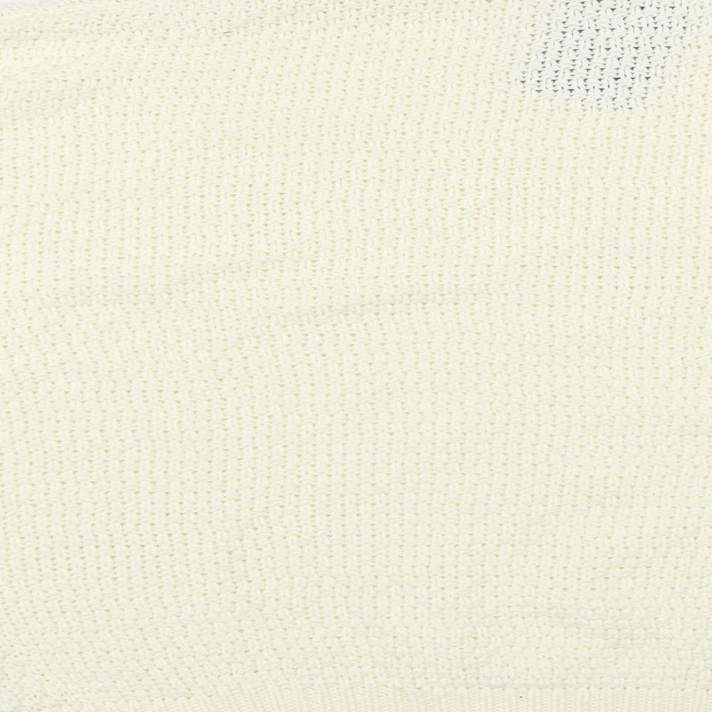 Grooree Womens Ivory High Neck  100% Cotton Pullover Jumper Size XL