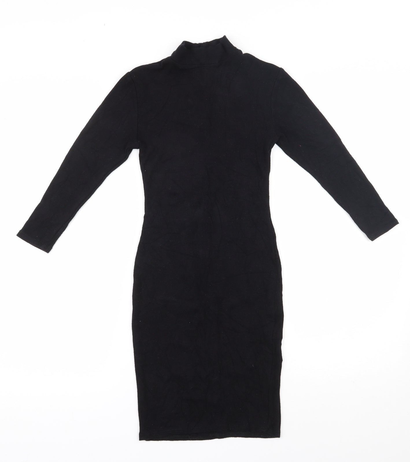 New Look Womens Black  Viscose Bodycon  Size 6  High Neck Pullover
