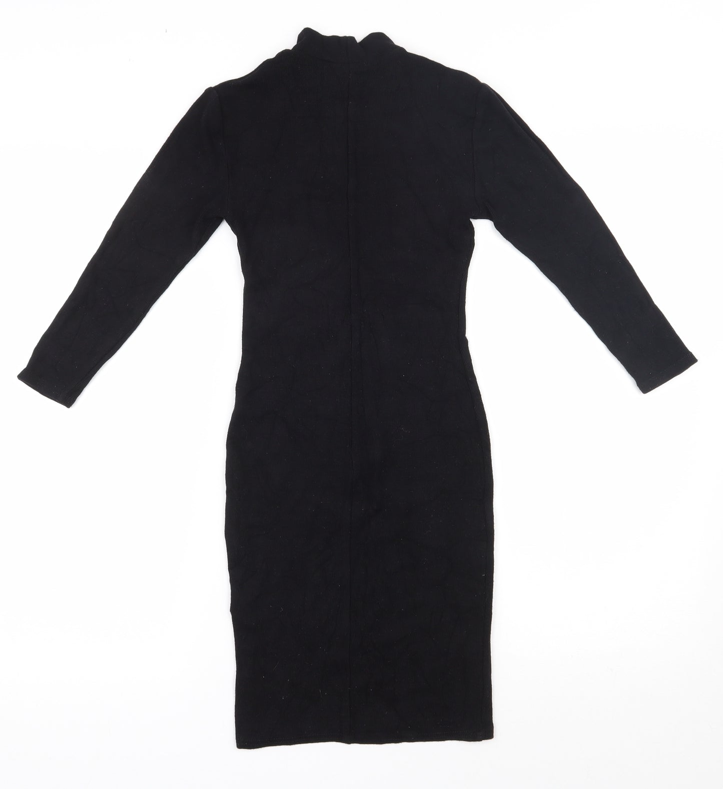New Look Womens Black  Viscose Bodycon  Size 6  High Neck Pullover