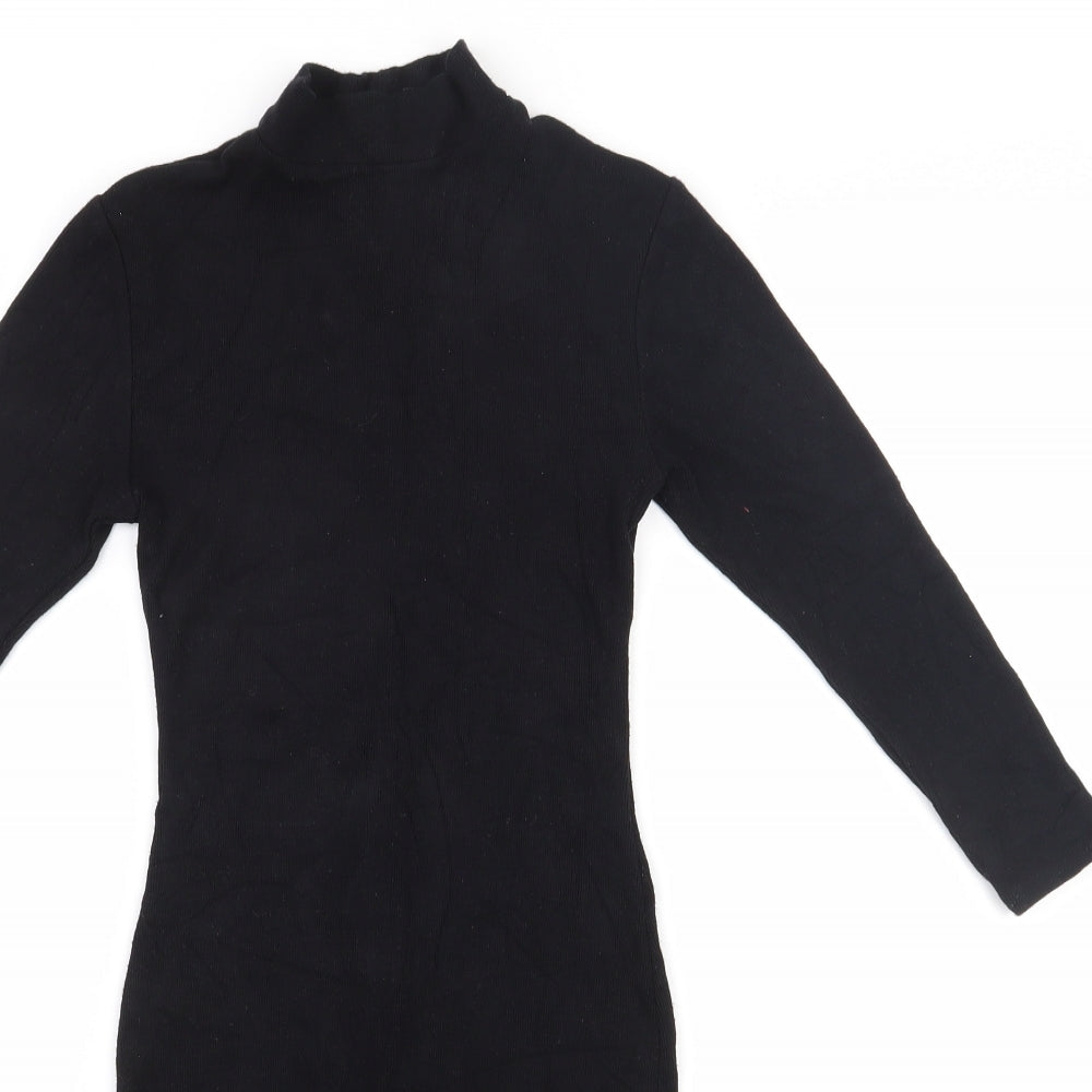 New Look Womens Black  Viscose Bodycon  Size 6  High Neck Pullover