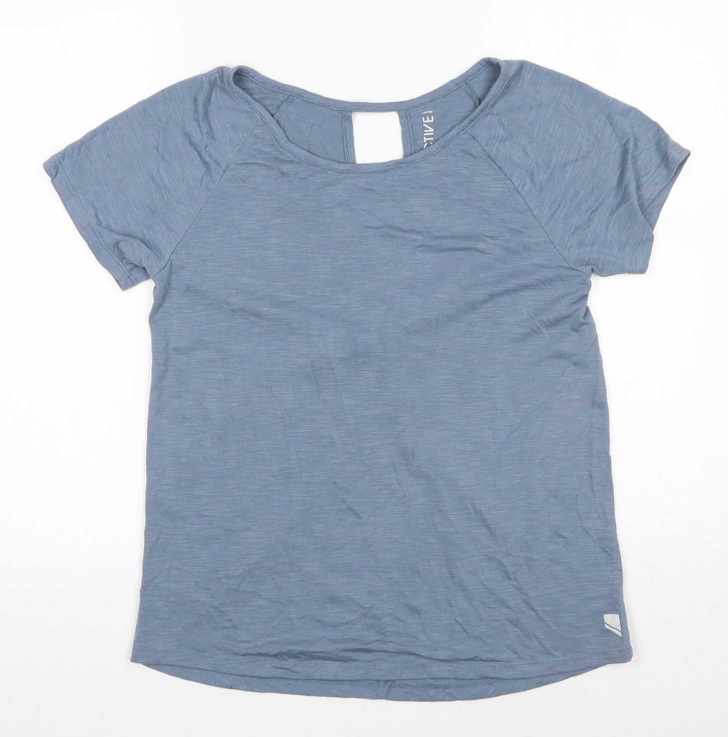 George Womens Blue  Polyester Basic T-Shirt Size S Round Neck Pullover