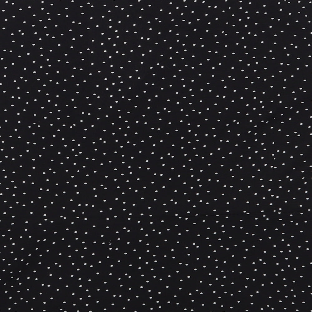Primark Womens Black Polka Dot Polyester Wrap Blouse Size 10 V-Neck