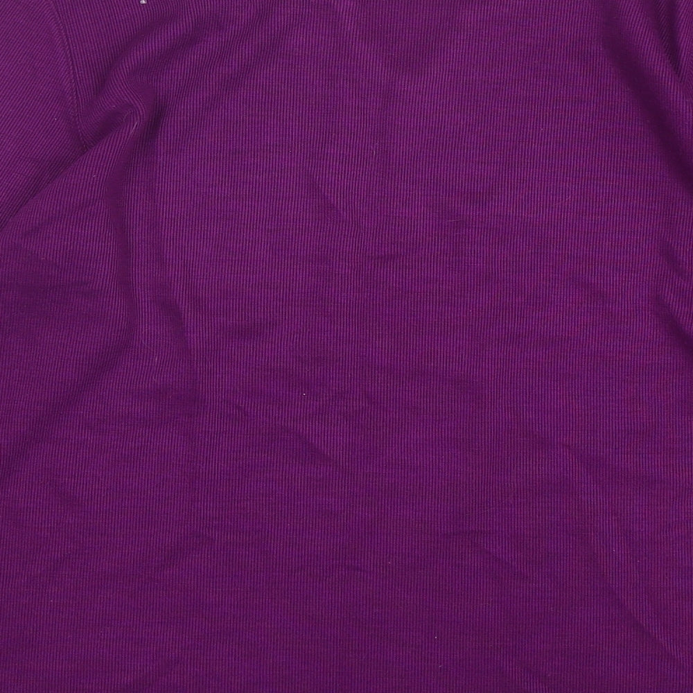 Bonmarché Womens Purple V-Neck  Polyester Pullover Jumper Size S