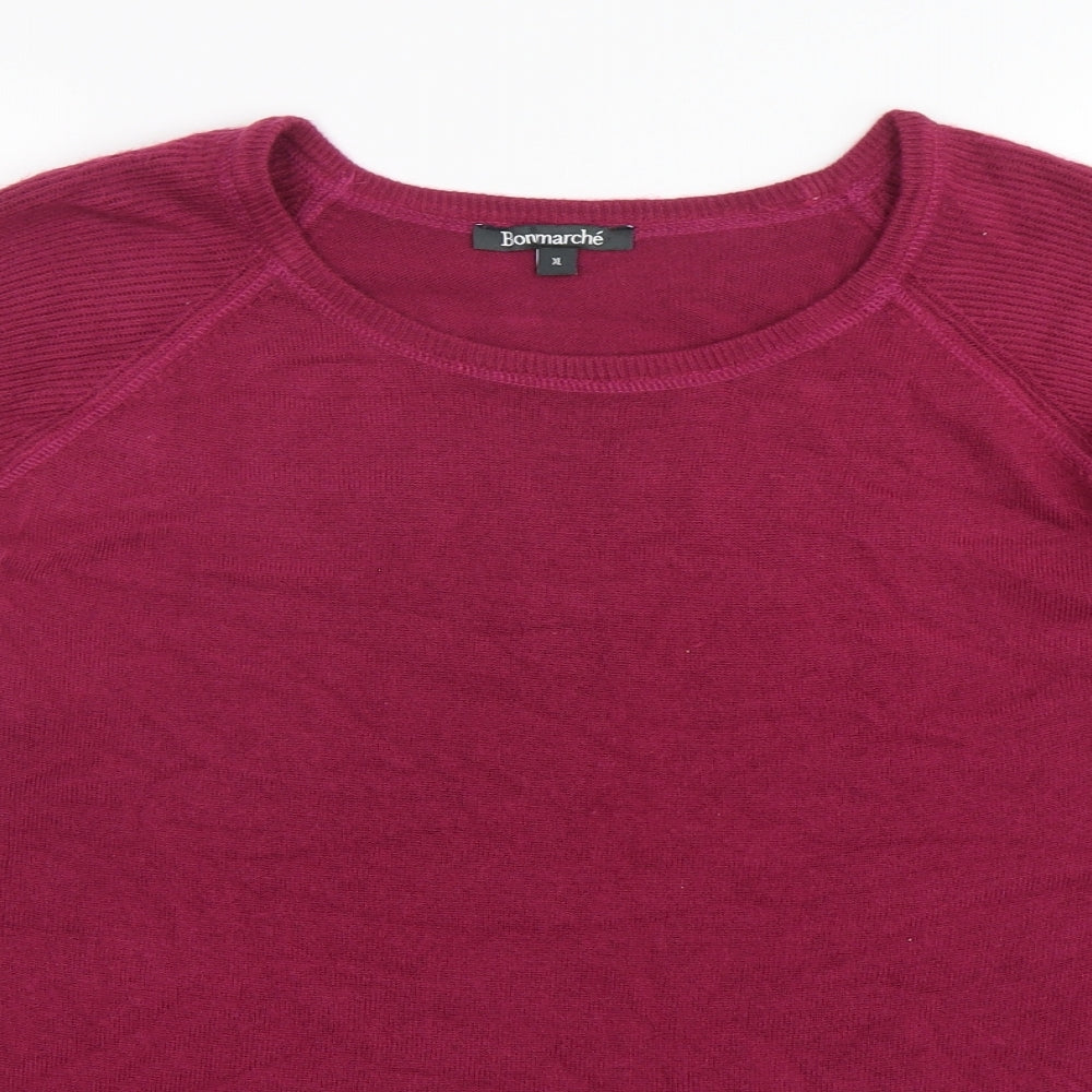 Bonmarché Womens Purple Round Neck  Acrylic Pullover Jumper Size XL