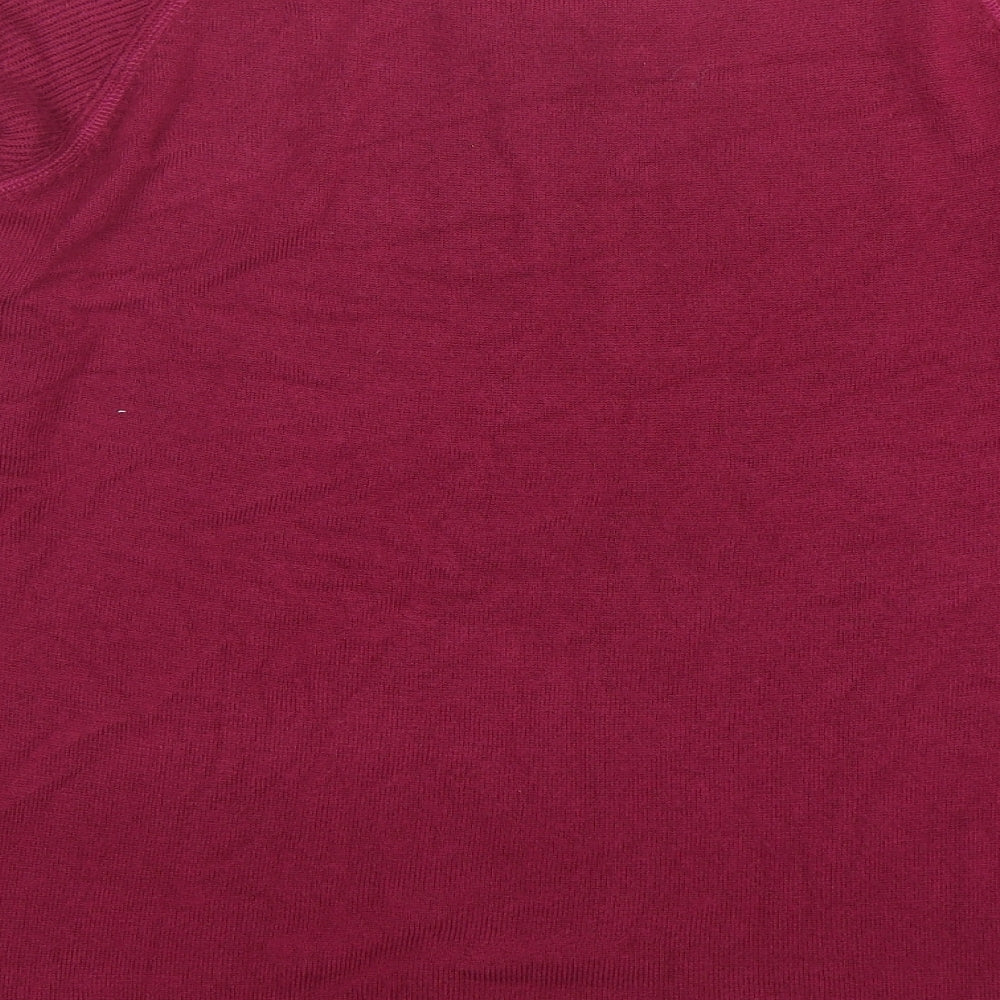 Bonmarché Womens Purple Round Neck  Acrylic Pullover Jumper Size XL