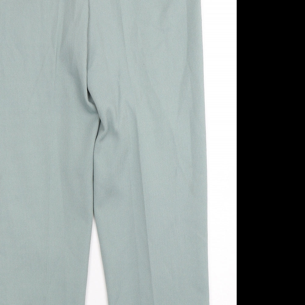 Slimma Womens Green  Polyester Trousers  Size 14 L29 in Regular