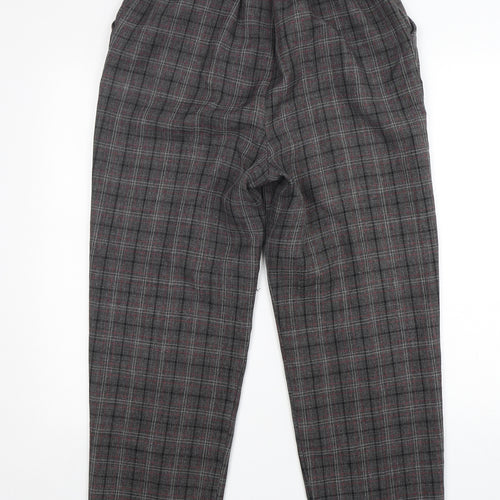 Epilogue Womens Grey Check Polyester Trousers  Size 12 L27 in Regular