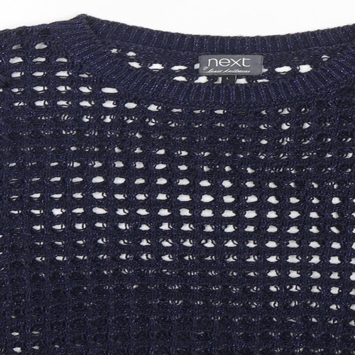 NEXT Womens Blue Round Neck  Cotton Pullover Jumper Size L