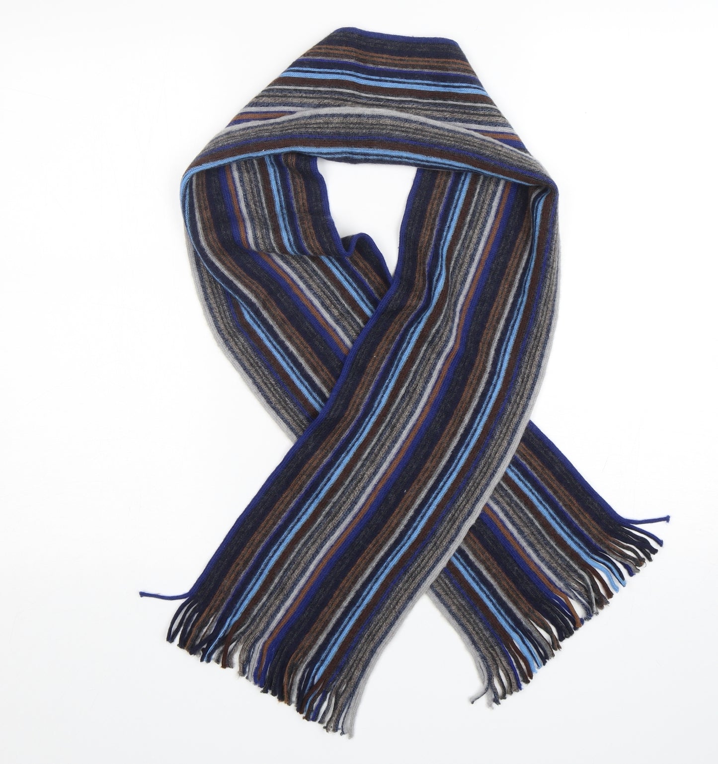 RKR Mens Multicoloured Striped Acrylic Scarf  Size Regular