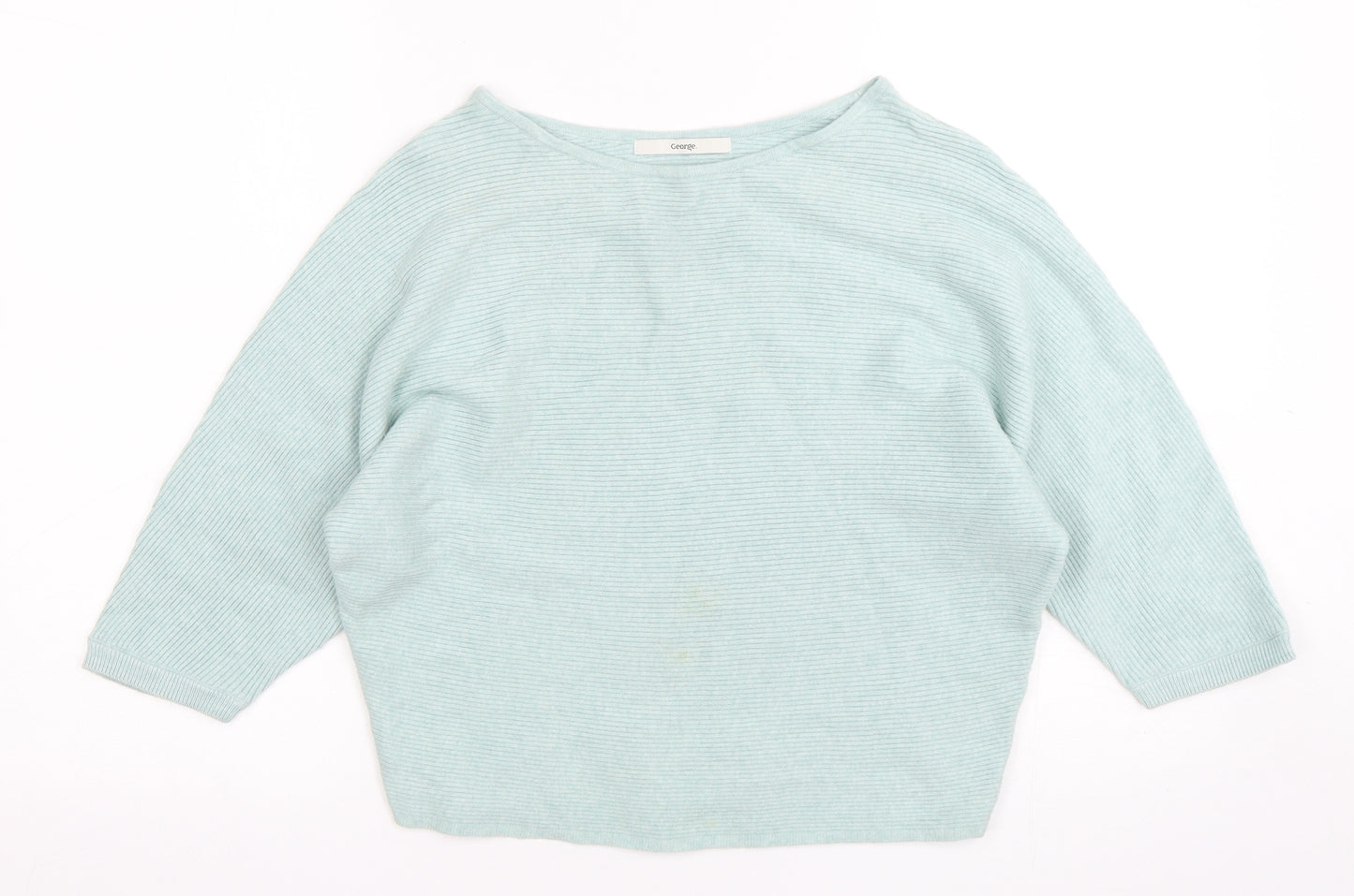 George Womens Green Round Neck  Viscose Pullover Jumper Size S