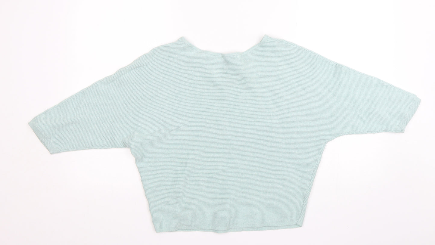 George Womens Green Round Neck  Viscose Pullover Jumper Size S