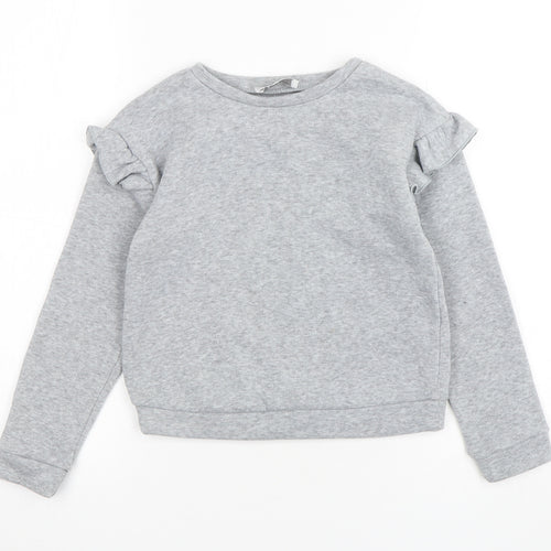 Jeff & Co Girls Grey  Polyester Pullover Sweatshirt Size 7-8 Years  Pullover