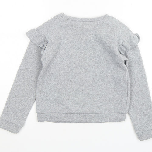Jeff & Co Girls Grey  Polyester Pullover Sweatshirt Size 7-8 Years  Pullover