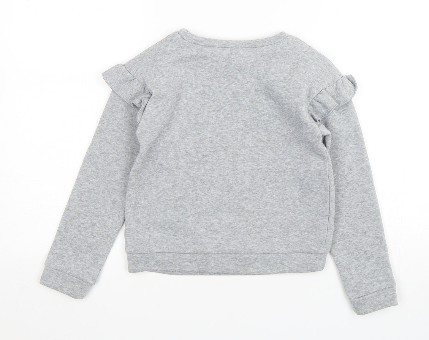 Jeff & Co Girls Grey  Polyester Pullover Sweatshirt Size 7-8 Years  Pullover