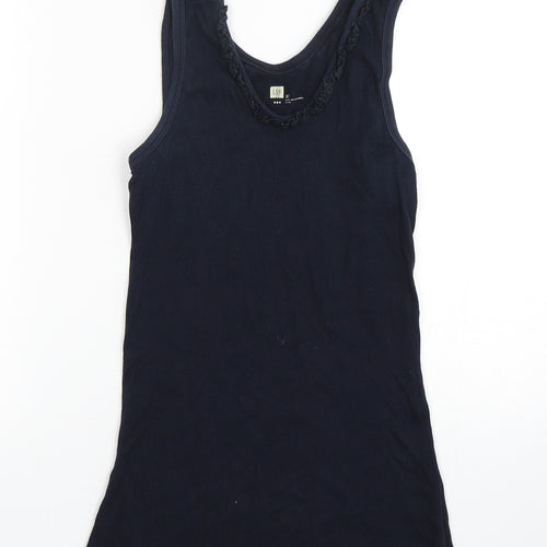 Gap Womens Blue  Cotton Basic Tank Size M Round Neck