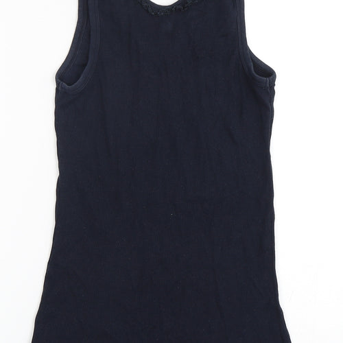 Gap Womens Blue  Cotton Basic Tank Size M Round Neck