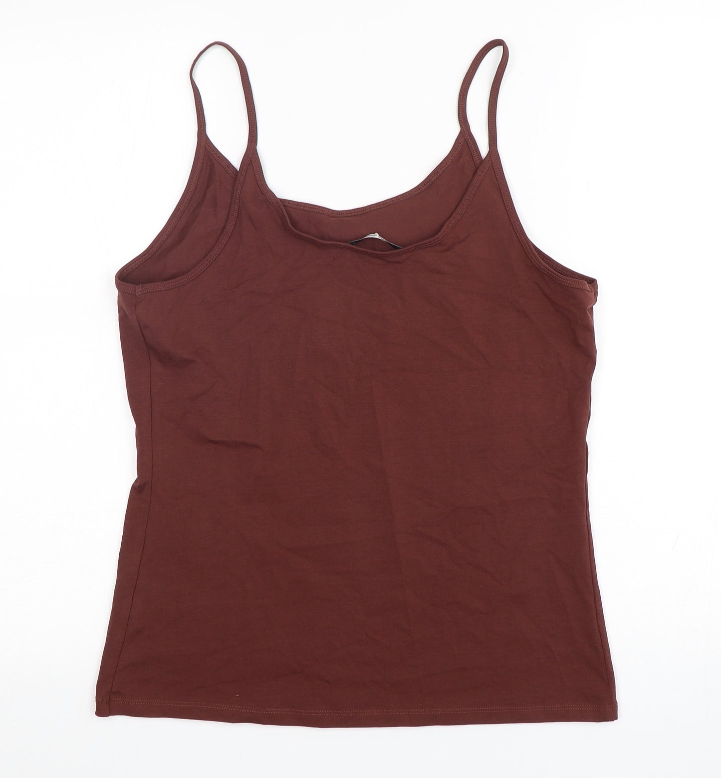 TU Womens Brown  Cotton Camisole Tank Size 18 Round Neck