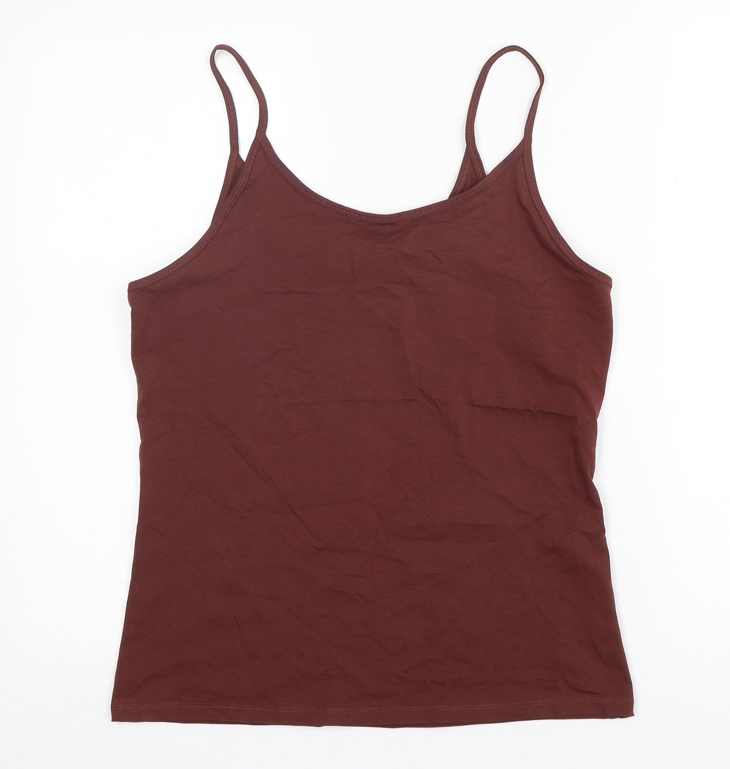 TU Womens Brown  Cotton Camisole Tank Size 18 Round Neck