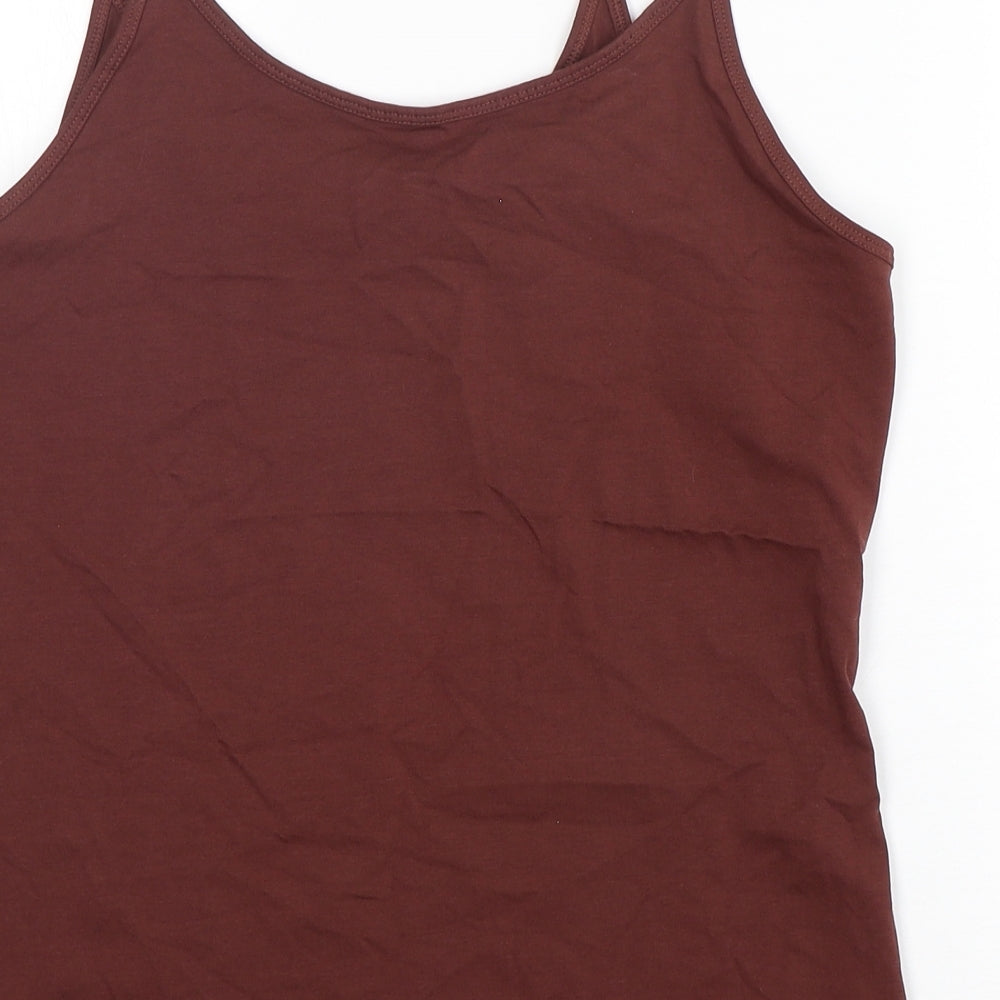 TU Womens Brown  Cotton Camisole Tank Size 18 Round Neck