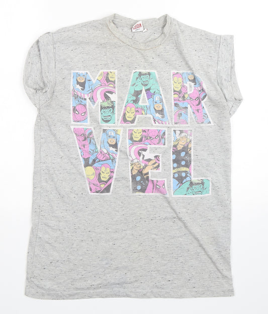 Front view of Atmosphere women’s grey polyester basic t-shirt, size UK 12, round neck