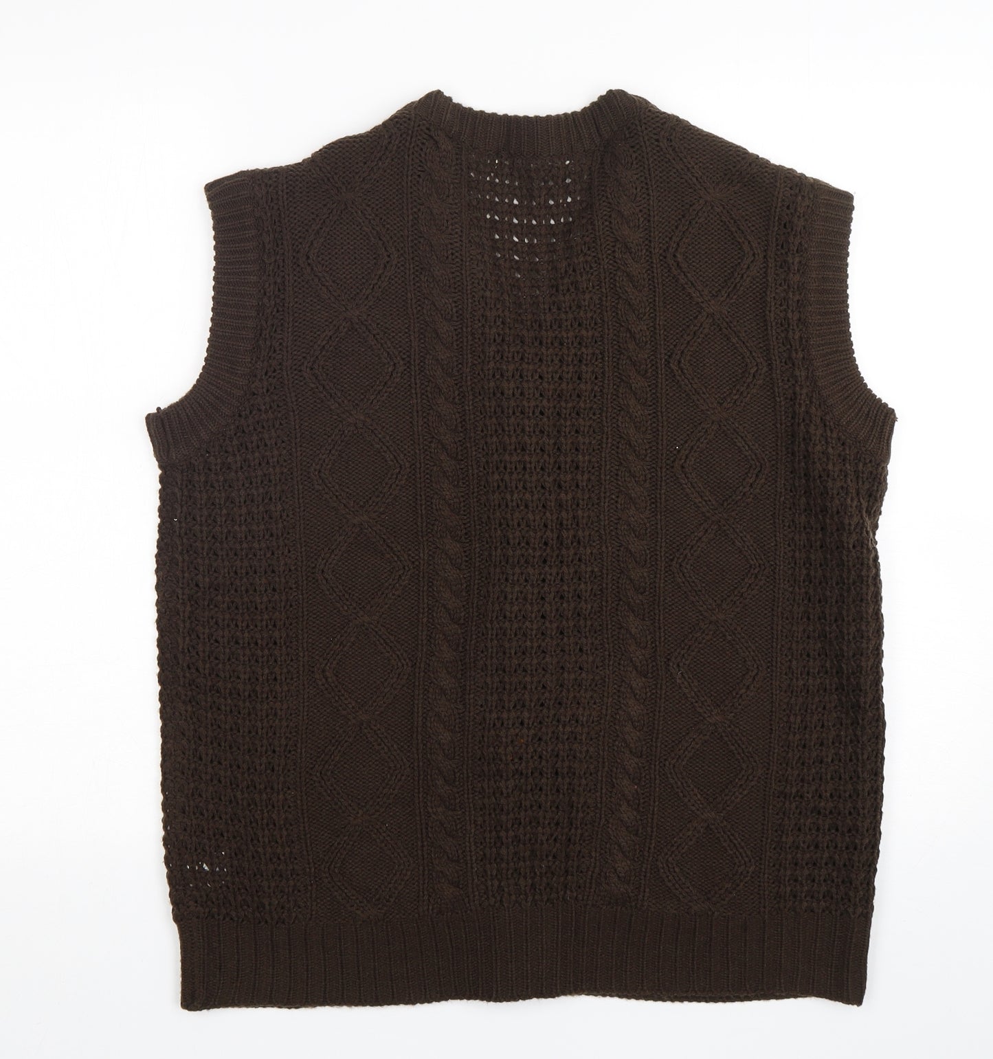 Classics  Womens Brown V-Neck  Acrylic Vest Jumper Size 20