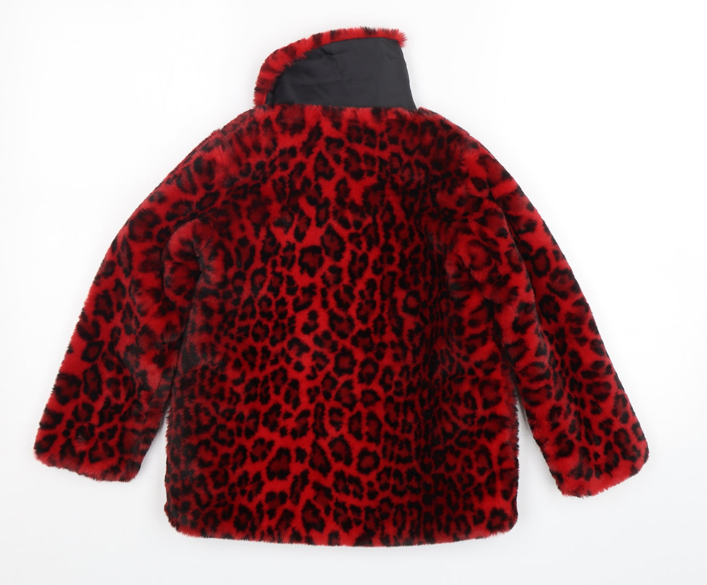 George Girls Red Animal Print  Jacket  Size 6-7 Years  Hook & Eye - Fur Jacket