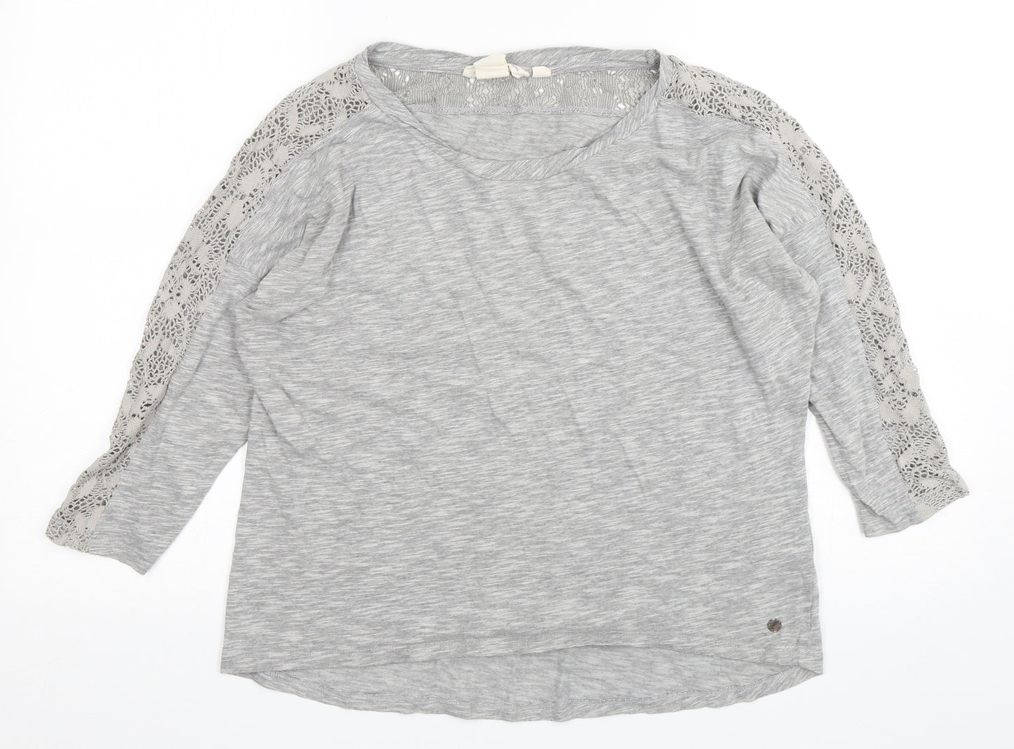 H&M Womens Grey  Cotton Basic T-Shirt Size M Round Neck